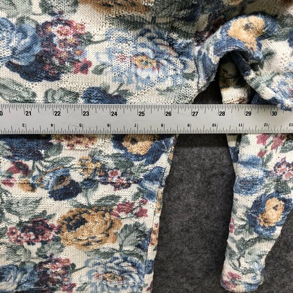 VTG Objects Dart Womens Grandma Floral Knit Long Sleeve Top Size L Granny - Picture 11 of 12